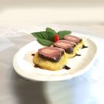 Duck breast stuffed with duck liver canapés